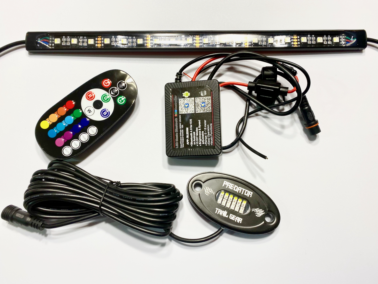Predator Trail Gear LED RGB-W Rock Lights with Remote & Smartphone App