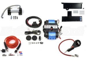 RB TWIN AIR COMPRESSOR, MORE COMPRESSOR MOUNT, TIRE PUMP AND ARB MANIFOLD PACKAGE - JL